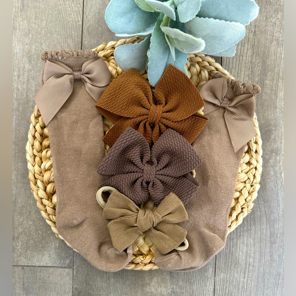 Baby Girl boho socks & hair pieces headband baby girl 0-12 months